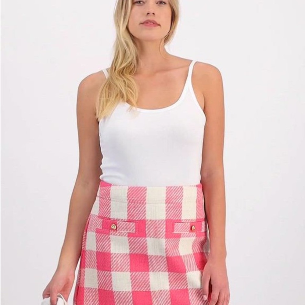 Women's Gingham Tweed Mini Skirt
